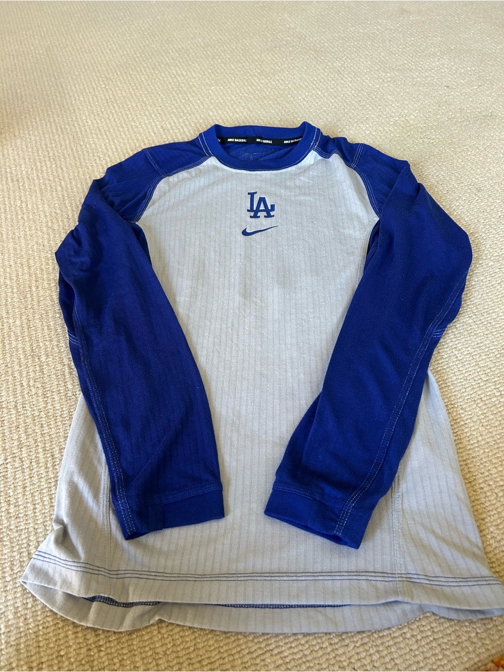 Nike Men's LA Dodgers Crewneck Long Sleeve - White & Blue